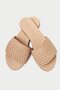 Genuine Leather 655-Bj Women's Straw Look Beige Flat Slippers - 6