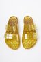 Summer Women's Jelly Transparent Gold Glitter Flat Slippers-Mstb165-Sas - 2