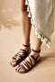Genuine Leather Theodora Strappy Tan Women's Sandals - 7