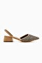 Rosa Nud Pointed Toe Straw Short Heeled Women's Sandals - 5