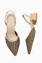 Rosa Nud Pointed Toe Straw Short Heeled Women's Sandals