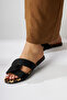 Nihaal Black Cross Strap Flat Sole Women's Slippers - 7