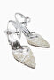 Wilma Silver Stone Heeled Women's Shoes