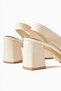 Essie Ecru Pointed Toe Elastic Stitching Detail Thick Heeled Women's Shoes Opportunity Product - 7