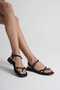 Diana Black Flip Flops Thermo Non-Slip Sole Gold Stone Detailed Sandals - 2