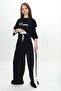 Girl's 100% Cotton London Printed Oversize Garnished Short Sleeve Tracksuit Set-293 - 4