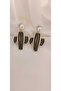Women's Emerald Green Stone Pearl Dangle Cactus Earrings - 4