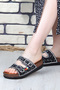 Guca Orthopedic Natural Stone Double Buckle Sea Pool Beach Daily Women's Slippers Black - 5