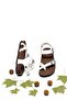 Women's leather daily sandals double strap slippers eva sole poly orthopedic - 7