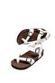 Women's leather daily sandals double strap slippers eva sole poly orthopedic - 5