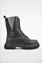 Girl's skin stone detailed zippered non-slip sole postal boots