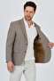 Tadic Men's Beige Patterned Stretching Fabric Slim Fit Cover Pocket Half Lining 4 Season Blazer Jacket - 5
