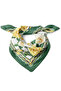 Yellow Vivid Flower Pattern Scarf Bandana 70X70 cm - 2