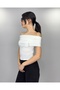 Women's White Madonna Collar Accessory Gathered Sandy Blouse - 4