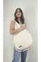 Buldan Work Linen Knitted Women's Shoulder Bag (Color Cream) - 3