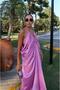 Pink Satin Surface Volume Dress - 5