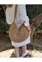 Hand Knitted Paper Thread Women's Shoulder Bag (Color Straw) - 2