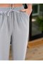 Women's Elastic Waist Narrow Leg Muslin Linen Trousers - 5