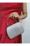 Women's Laser Silver Evening Dress Clutch Chain Strap Handheld Wedding Engagement Night Shoulder Bag - 3