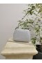 Women's Big Stone Look Silver Evening Clutch Chain Strap Handheld Wedding Engagement Evening Bag - 2