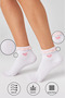 Bamboo Women's White Half Lace Heart Patterned Seamless White Socks 3 Pack