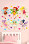 Little Fairies and Hearts Girl's Room Wall Sticker Set - 5