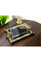 2-Piece Vanes Tray 18/10 Stainless Steel Footed Tray Set Tea and Coffee Serving Presentation Treat Tray - 5