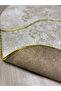 Üsküdar Non-Slip Base, Dowry Style, Absorbent, Velvet 2-Piece Super Luxury Oval Bath Mat Set Ecru - 4