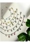 Colorful Evil Eye Beaded Mussel Stone Hanging Figure Chain Bracelet - 4