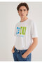 Logo Printed White T-Shirt Regular Fit / Normal Cut 0610632-620 - 2