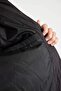 Black Slim Fit Shirt Collar Puffer Coat with Pockets and Snap Closure 3136097 - 6