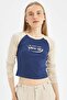 Coool Fitted Crew Neck Ribbed Camisole Printed Long Sleeve T-Shirt 3113062