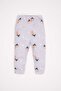 Baby Girl Pajamas Set Patterned Long Sleeve Top Elastic Waist Long Bottom D3622A524Wn - 2