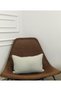 2-Piece Combination Linen Look Throw Pillow Cover with Piping in Dusty Rose and Gray Colors - 4