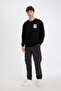 Boxy Fit Crew Neck Printed Sweatshirt C7048Ax24Au - 6