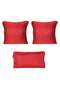 Shiny Corded Throw Pillow Red Set of 3