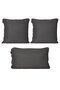 3-Piece Cushion Cover Cotton Textured Soft Sofa Backrest Gift Punch Can Be Made Anthracite