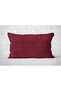 Single Velvet Textured Throw Pillow Cover Claret Red