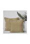 2-Piece Cushion Cover Linen Look Soft Sofa Backrest Can Be Gifted with Punching Feature Beige