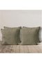 4-Piece Velvet Textured Throw Pillow Cover Khaki Green