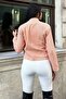Orange Stand Collar, Double Flap Pocket, Short Cut, Diagonal Stamp Jacket - 4
