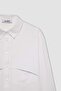 Relax Fit Shirt Collar Poplin Basic Plain Long Sleeve White Shirt Tunic D4773Ax24Au - 8