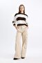 Coool Oversize Fit Wide Fit Crew Neck Striped Knitwear Sweater X4931Az24Wn - 2