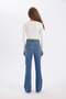 Slim Flare Normal Waist Slit Long Washed Jean Pants C7621Ax24Au - 7