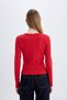 Slim Fit Tight Fit Crew Neck Ribbed Camisole Basic Plain Long Sleeve T-Shirt C7516Ax24Au - 7