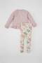 Baby Girl Printed Crew Neck Sweatshirt Elastic Waist Patterned Long Leggings 2-Piece Set - 6