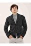 Men's Slim Fit Mono Collar Dark Gray Jacket - 2