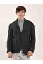 Men's Slim Fit Mono Collar Dark Gray Jacket