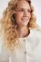 Regular Fit Crew Neck Tweed Button Crop Blazer Jacket D3910Ax24Au - 4