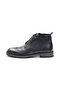 Navy Blue Men's Lace-Up Zippered Boots